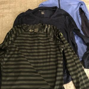Lot of THREE long sleeve athletic tops